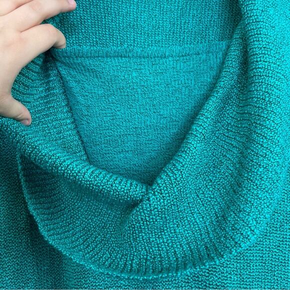 Dress Barn green knit cowl neck sweater short sleeve size 2X - Picture 4 of 10